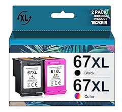 TECKKIN Remanufactured Ink Cartridge Replacement for HP Ink 67 67XL Works for HP DeskJet 2700 2700e 2755e 2755 4155e 4155 E…