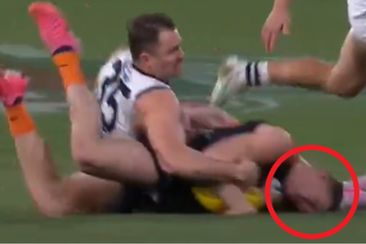 Patrick Dangerfield&#x27;s dangerous tackle on Sam Walsh.