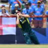 Mitchell Marsh of Australia drops a catch.