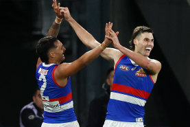 Western Bulldogs star Jamarra Ugle-Hagan and father-son pick Sam Darcy.