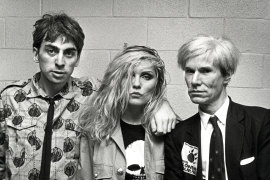 Chris Stein, Debbie Harry and Andy Warhol.