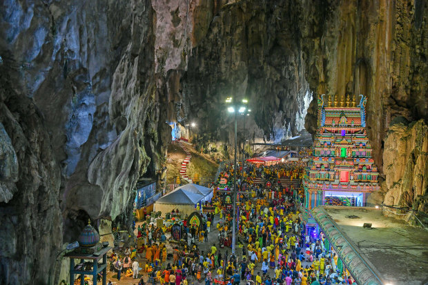 Batu Cave houses a Hindu temple, statues and frescoes.