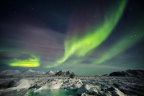 The Northern Lights seen in Spitsbergen, Svalbard.