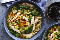 Adam Liaw’s roast chicken noodle soup.