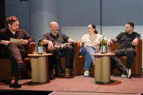 The Panel - Callan Boys Editor of SMH Good Food Guide; Alessandro Pavoni, Chef and Restauranteur, a’Mare, Ormeggio, Chiosco, Postino Osteria, Cibaria Manly, Rebecca Fanning Director Arthur, Jane and Fior, Huss Rachin, Co-owner of Bread Shoppe, Snack Shoppe and My Mother’s Cousin, Palisa Anderson, Boon Lucky Farm and Chat Thai, Patrick Ryan-Parker, Senior Manager New Business Lightspeed.of the Good Food Symposium at Machine Hall Precinct.