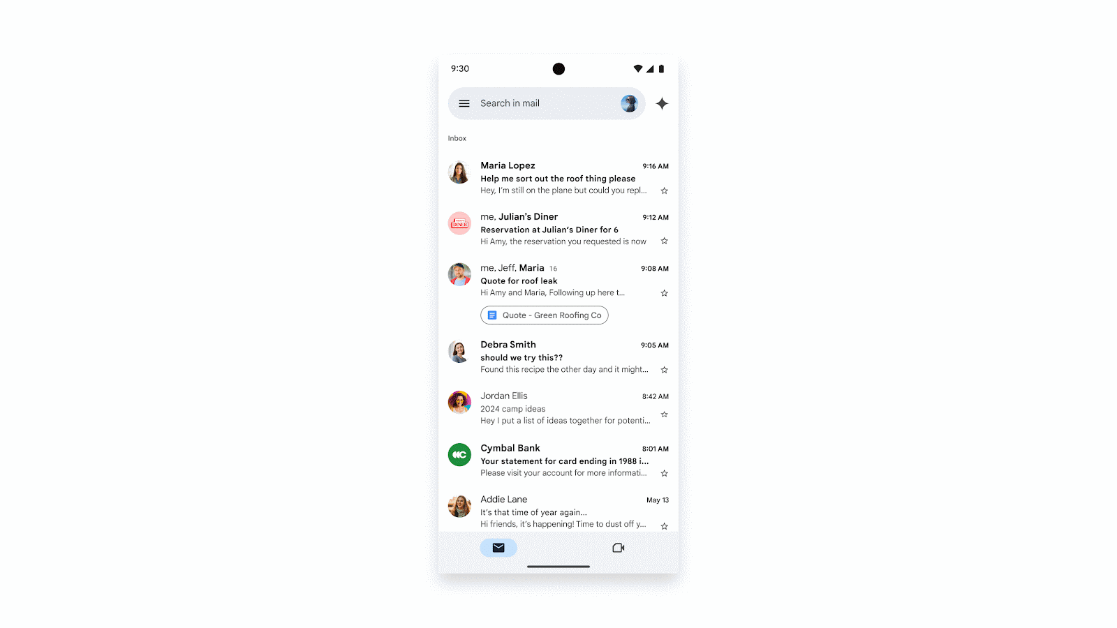Gemini in Gmail on mobile