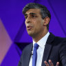 British Prime Minister Rishi Sunak at the latest televised debate.