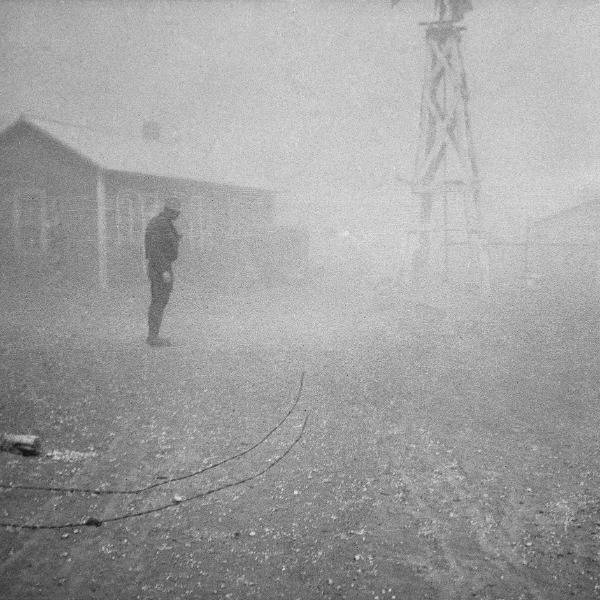 A farmer in the middle of a dust storm, New Mexico, 1935