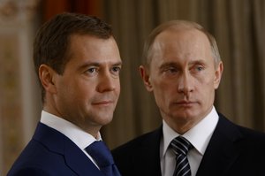 Dmitry Medvedev and Vladimir Putin