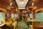 The sumptous piano bar on board the Eastern & Oriental Express.