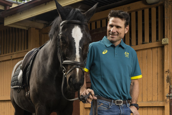 Shane Rose with Freddie after making the Australian equestrian team for Paris 2024. 