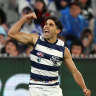 Tyson Stengle was in the goals for Geelong on saturday night against Essendon.