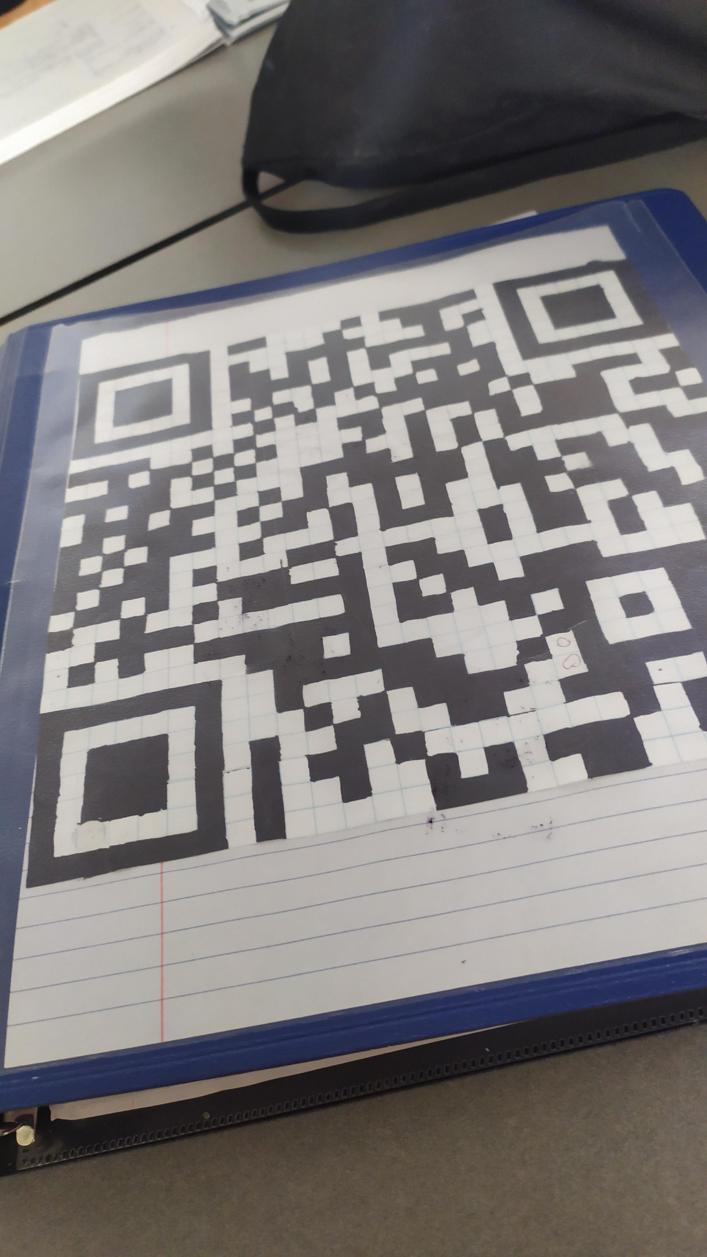 r/teenagers - I just handwrite the "Rickrolling qr code" and nobody in my school understand. Can i get an F?