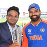 Jay Shah with Indian skipper Rohit Sharma.