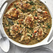 Adam Liaw’s chicken fricassee recipe.