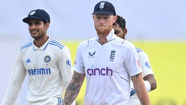 England captain Ben Stokes reacts as he leaves the field after India win the match and the series after day four of the 4th Test Match between India and England at JSCA International Stadium Complex on February 26, 2024 in Ranchi, India. (Photo by Gareth Copley/Getty Images)