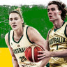 Australia’s Lauren Jackson and Josh Giddey.