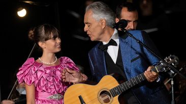 Andrea Bocelli performs with his daughter Virginia at BST Hyde Park on July 5, 2024
