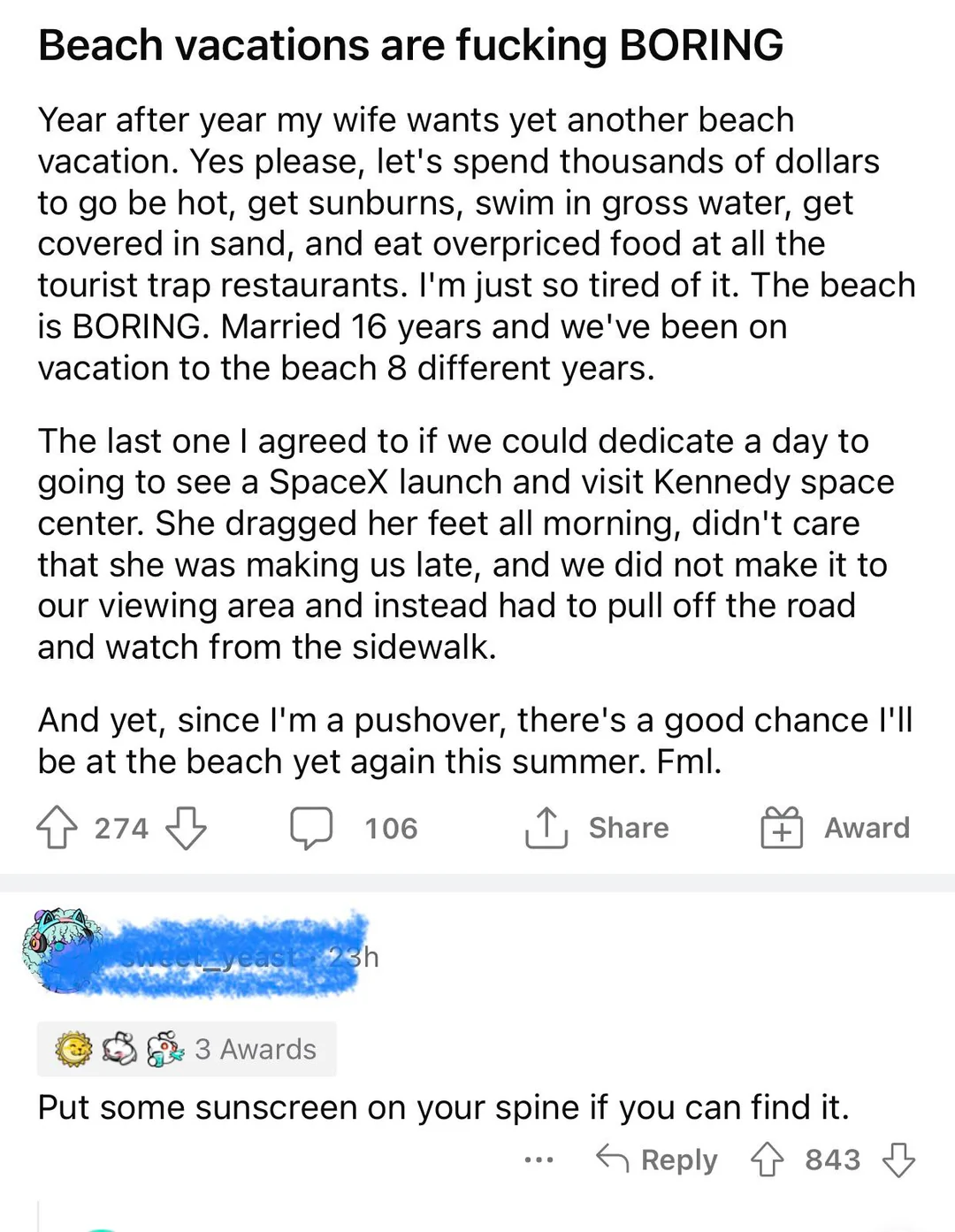 r/rareinsults - He needs a vacation from his vacation