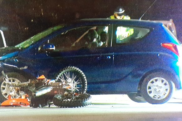 A rider of a dirt bike was seriously injured after a crash involving a Hyundai in Redcliffe.