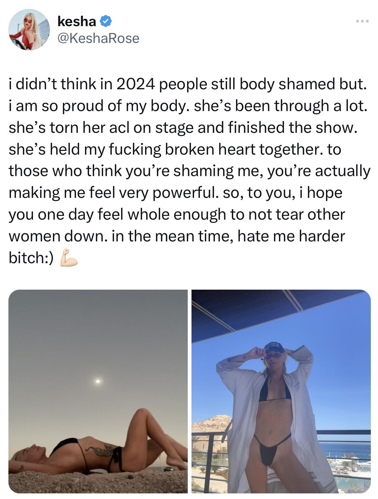 r/Fauxmoi - Kesha addresses body-shamers 