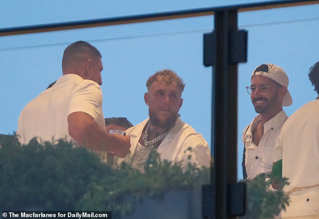 When inside, Paul was seen talking to Gronkowski as they continued to enjoy their evening