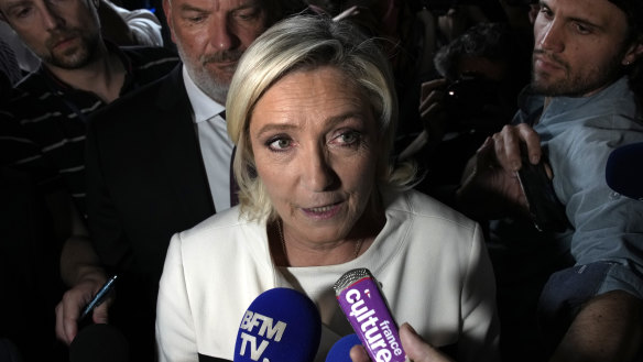 Far-right National Rally leader Marine Le Pen after the second round of the legislative election.