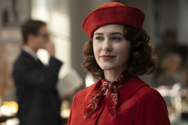 Rachel Brosnahan in a scene from Amazon Prime Video’s The Marvelous Mrs. Maisel.