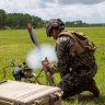 Us solider deploys Switchblade 300 drone 