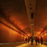 Inside the new Martin Place Metro station.