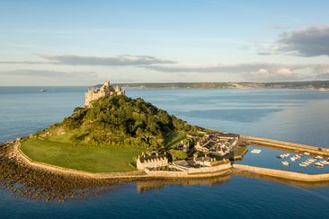 View of St Michaels mountain near Marazion, Cornwall, UK