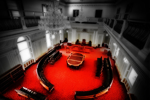 Queensland’s ‘red chamber’, where the Legislative Council upper house used to sit.