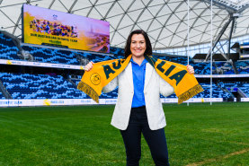 Paris 2024 Olympics Australian Chef de Mission Anna Meares, photographed at Allianz Stadium giving a press conference before heading to Paris for the Olympics.