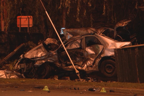 A fatal crash involving a stolen car and teenage suspects.