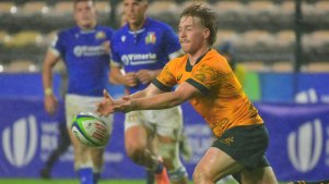 Junior Wallabies five-eighth Harry McLaughlin-Phillips during a previous under 20s championship game against Italy.