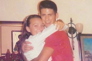 Novak and Jelena Djokovic in the 2000s, celebrating two years of dating with hundreds of red roses.