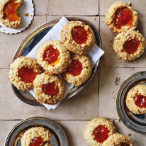 Helen Goh’s almond shortbread with Stephanie’s mother’s cumquat marmalade.