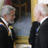 President Joe Biden shakes hands with George Clooney during the Kennedy Centre honourees reception at the White House in Washington, December 2022.