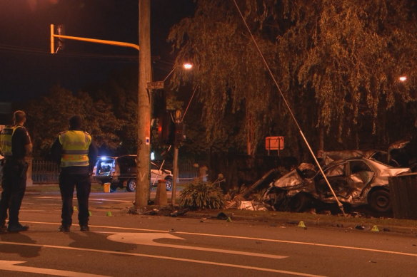 The scene of the Burwood crash last week.