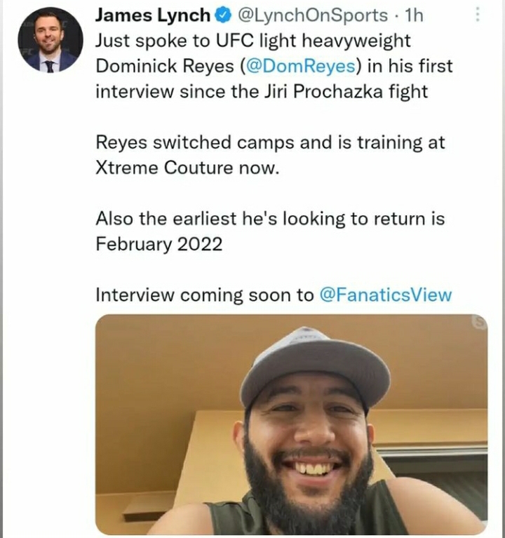 r/MMA - Dominick reyes reportedly switched camps and is now training at Xtreme couture his first interview since the loss to jiri prochazka