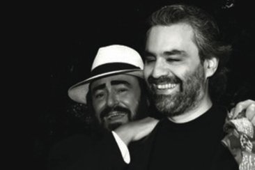 Andrea Bocelli (right) with Luciano Pavarotti.