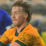 Junior Wallabies five-eighth Harry McLaughlin-Phillips during a previous under 20s championship game against Italy.