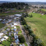 The parcel of land on the corner of Raglan Street and Midland Highway at the entrance to Daylesford. 