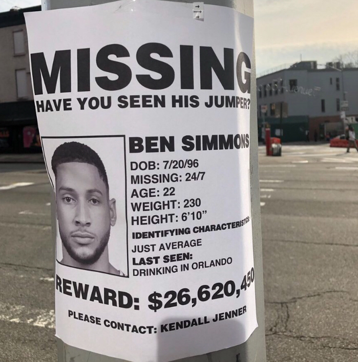 r/nba - Ben Simmons “missing” poster in Brooklyn