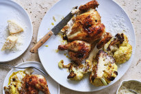 Adam Liaw’s roast chicken with parmesan and sourdough sauce.