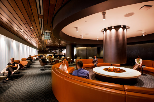 Qantas’ business class lounge at Los Angeles International. 