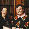 Senior curator Sally Hone and Manager of the Indigenous Engagement Branch Damien Webb from the State Library of NSW handling a newly acquired rare fragment of Governor Arthur Phillip’s long-lost journal.