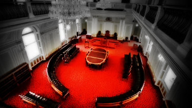 Queensland’s ‘red chamber’, where the Legislative Council upper house used to sit.