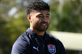 All Blacks legend Richie Mo’unga at NSW Blues training on Monday.