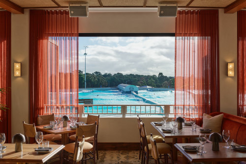 The view across the Urbnsurf lagoon.